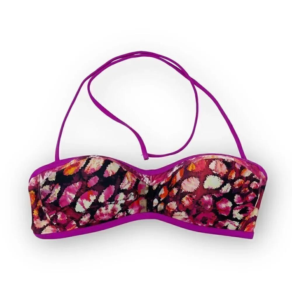 Becca Beach by Rebecca Virtue Printed Push Up Bikini Swim Top Womens Size Medium